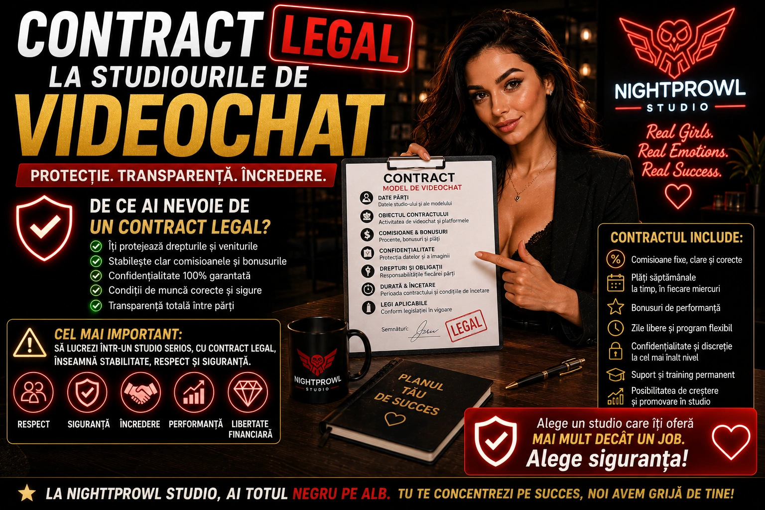Ce studio de videochat oferă contract legal și fără amenzi? Cum funcționează NightProwl