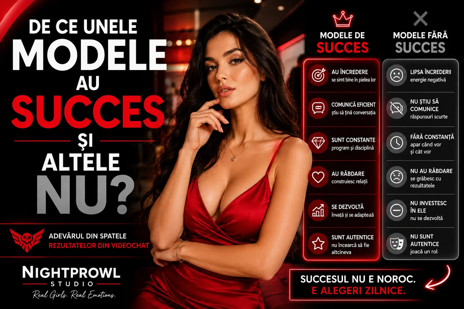De ce unele modele de videochat au succes și altele nu? Diferența începe cu determinarea