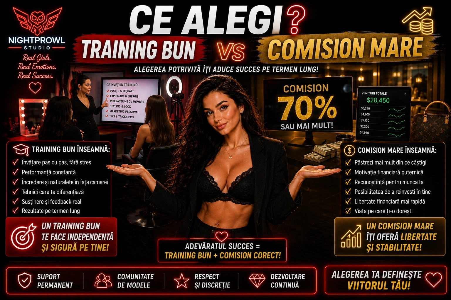Cum alegi un studio de videochat? Trainingul sau procentul?